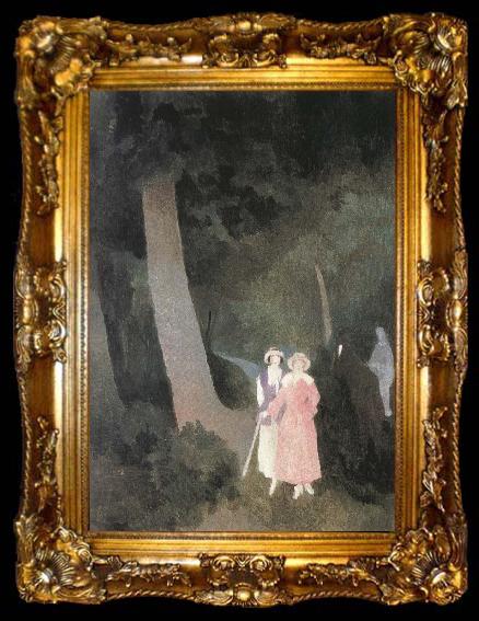 framed  Marie Laurencin walking at the forest, ta009-2